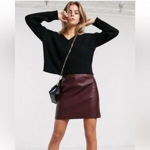 Free People Faux Leather Mini Skirt. Women’s Sz-4